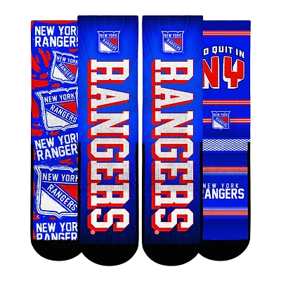 Unisex Rock Em Socks  New York Rangers Fan Favorites Three-Pack Crew Set