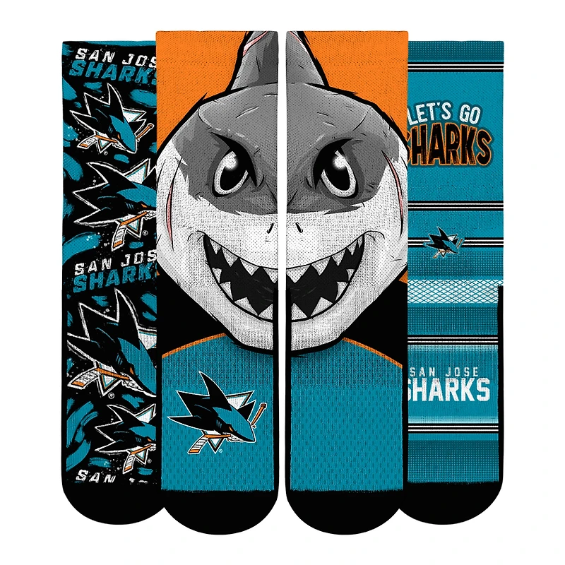 Unisex Rock Em Socks San Jose Sharks Fan Favorites Three-Pack Crew Set