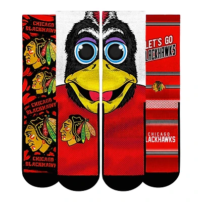 Youth Rock Em Socks  Chicago Blackhawks Fan Favorites Three-Pack Crew Set