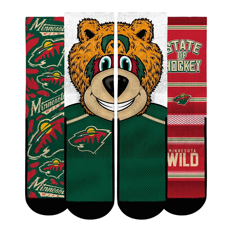 Youth Rock Em Socks  Minnesota Wild Fan Favorites Three-Pack Crew Set