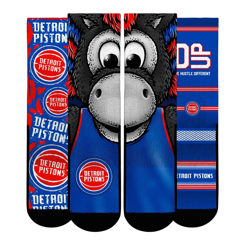 Unisex Rock Em Socks  Detroit Pistons Fan Favorites Three-Pack Crew Set
