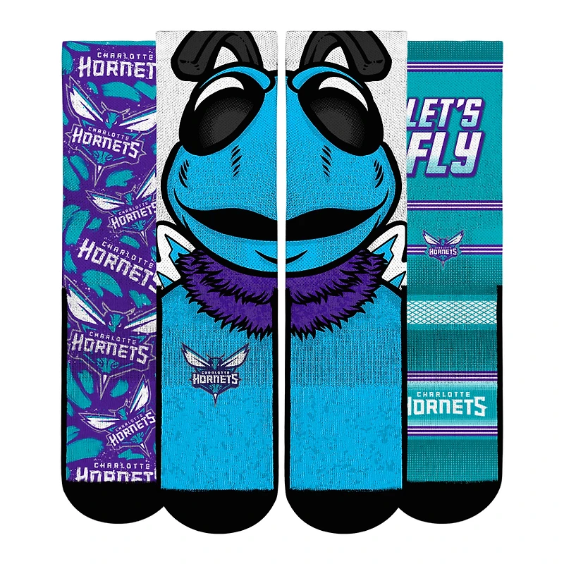 Youth Rock Em Socks  Charlotte Hornets Fan Favorites Three-Pack Crew Set