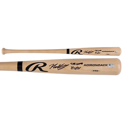 Nick Kurtz Athletics Autographed Blonde Rawlings Pro Bat with "4 HR Game 7/25/25" Inscription