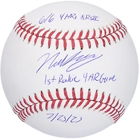Nick Kurtz Athletics Autographed Baseball with Multiple 4 Home Run Game Inscriptions