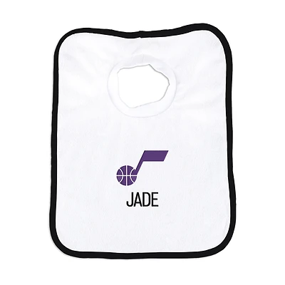 Infant Chad & Jake  White Utah Jazz Personalized Bib