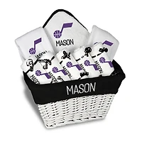 Infant Chad & Jake  White Utah Jazz Nine-Piece Personalized Large Gift Basket