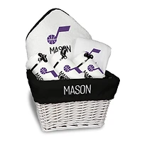 Infant Chad & Jake  White Utah Jazz Six-Piece Personalized Medium Gift Basket
