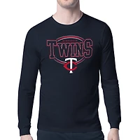 Men's Starter Navy Minnesota Twins Team Track Graphic Long Sleeve T-Shirt