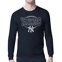 Men's Starter Navy New York Yankees Team Track Graphic Long Sleeve T-Shirt