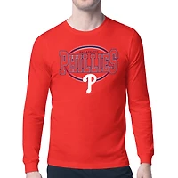 Men's Starter Red Philadelphia Phillies Team Track Graphic Long Sleeve T-Shirt