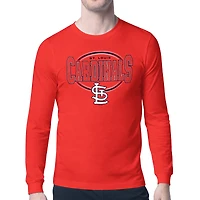 Men's Starter Red St. Louis Cardinals Team Track Graphic Long Sleeve T-Shirt