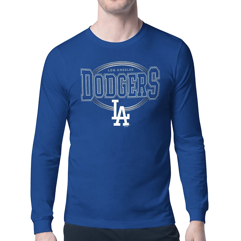 Men's Starter Royal Los Angeles Dodgers Team Track Graphic Long Sleeve T-Shirt