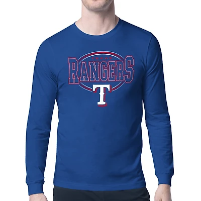 Men's Starter Royal Texas Rangers Team Track Graphic Long Sleeve T-Shirt