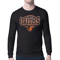Men's Starter Black Baltimore Orioles Team Track Graphic Long Sleeve T-Shirt