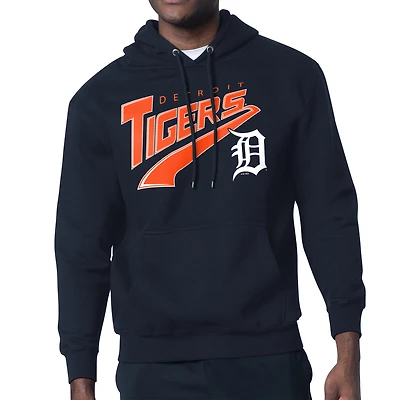 Men's Starter Navy Detroit Tigers Modern Tailsweep Fleece Tri-Blend Pullover Hoodie