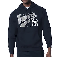 Men's Starter Navy New York Yankees Modern Tailsweep Fleece Tri-Blend Pullover Hoodie