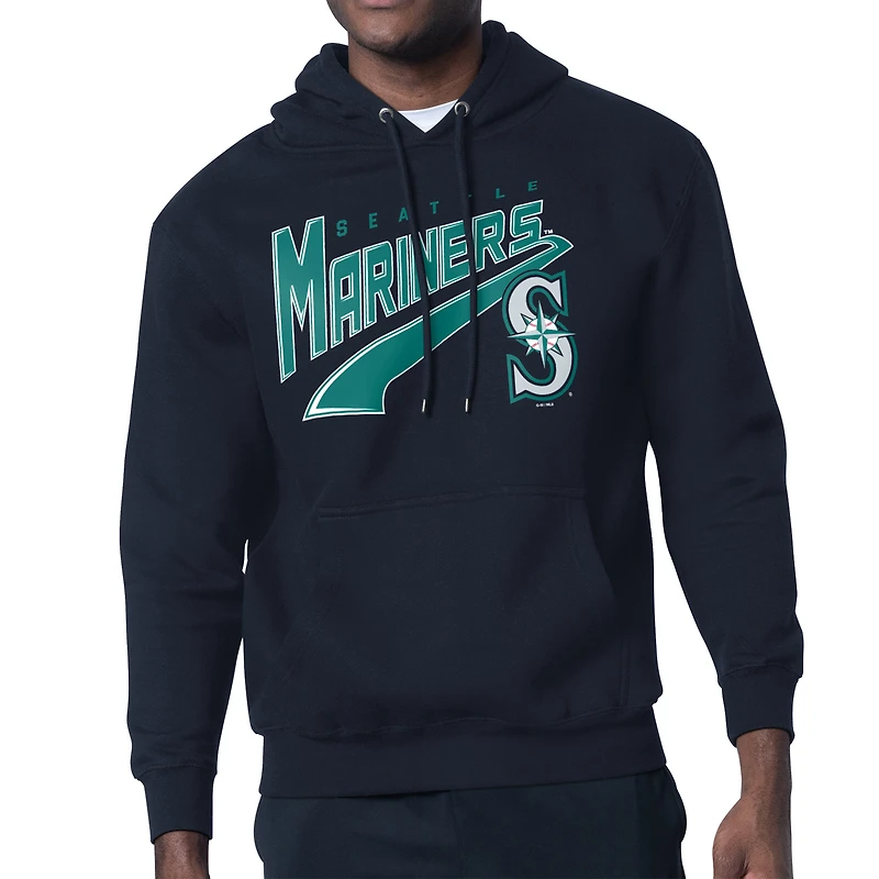 Men's Starter College Navy Seattle Mariners Modern Tailsweep Fleece Tri-Blend Pullover Hoodie