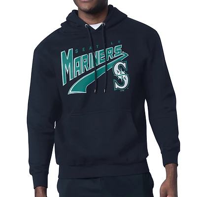 Men's Starter College Navy Seattle Mariners Modern Tailsweep Fleece Tri-Blend Pullover Hoodie