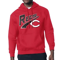 Men's Starter Red Cincinnati Reds Modern Tailsweep Fleece Tri-Blend Pullover Hoodie