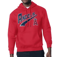Men's Starter Red Los Angeles Angels Modern Tailsweep Fleece Tri-Blend Pullover Hoodie