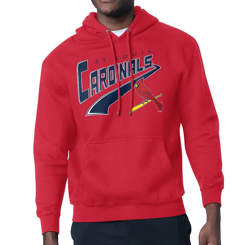 Men's Starter Red St. Louis Cardinals Modern Tailsweep Fleece Tri-Blend Pullover Hoodie