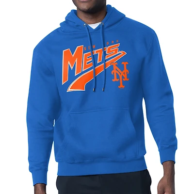 Men's Starter Royal New York Mets Modern Tailsweep Fleece Tri-Blend Pullover Hoodie