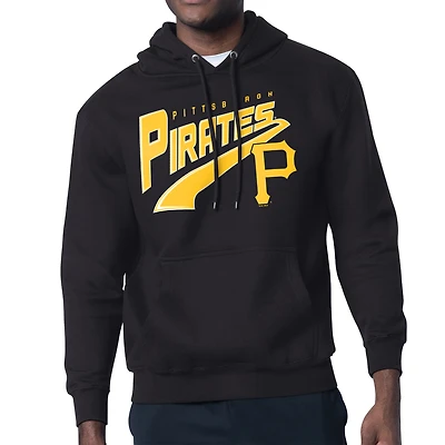 Men's Starter Black Pittsburgh Pirates Modern Tailsweep Fleece Tri-Blend Pullover Hoodie