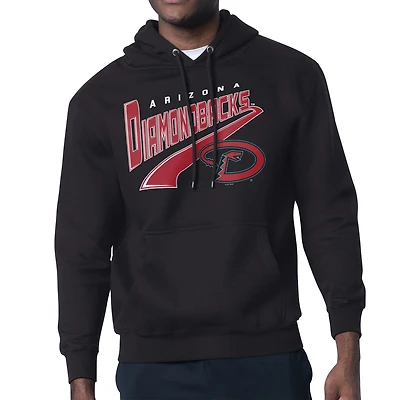 Men's Starter Black Arizona Diamondbacks Modern Tailsweep Fleece Tri-Blend Pullover Hoodie