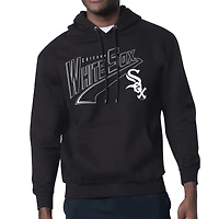 Men's Starter Black Chicago White Sox Modern Tailsweep Fleece Tri-Blend Pullover Hoodie