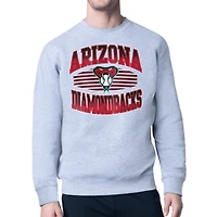 Men's Starter Heather Gray Arizona Diamondbacks Team Grit Graphic Fleece Pullover Sweatshirt