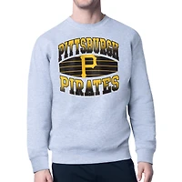 Men's Starter Heather Gray Pittsburgh Pirates Team Grit Graphic Fleece Pullover Sweatshirt