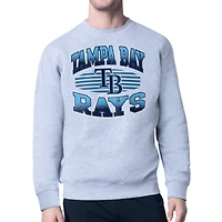 Men's Starter Heather Gray Tampa Bay Rays Team Grit Graphic Fleece Pullover Sweatshirt