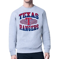 Men's Starter Heather Gray Texas Rangers Team Grit Graphic Fleece Pullover Sweatshirt