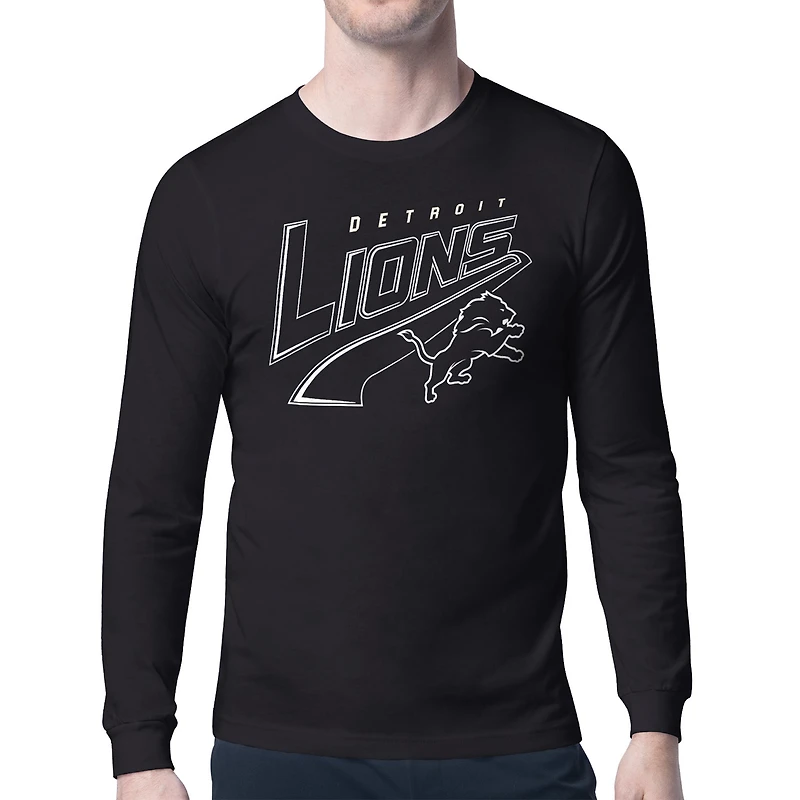 Men's Starter Detroit Lions Modern Tailsweep Graphic Long Sleeve T-Shirt