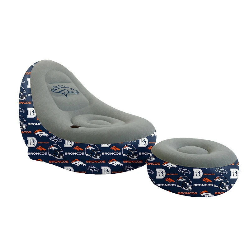 Pegasus Denver Broncos Tonal Logo Inflatable Chair & Ottoman