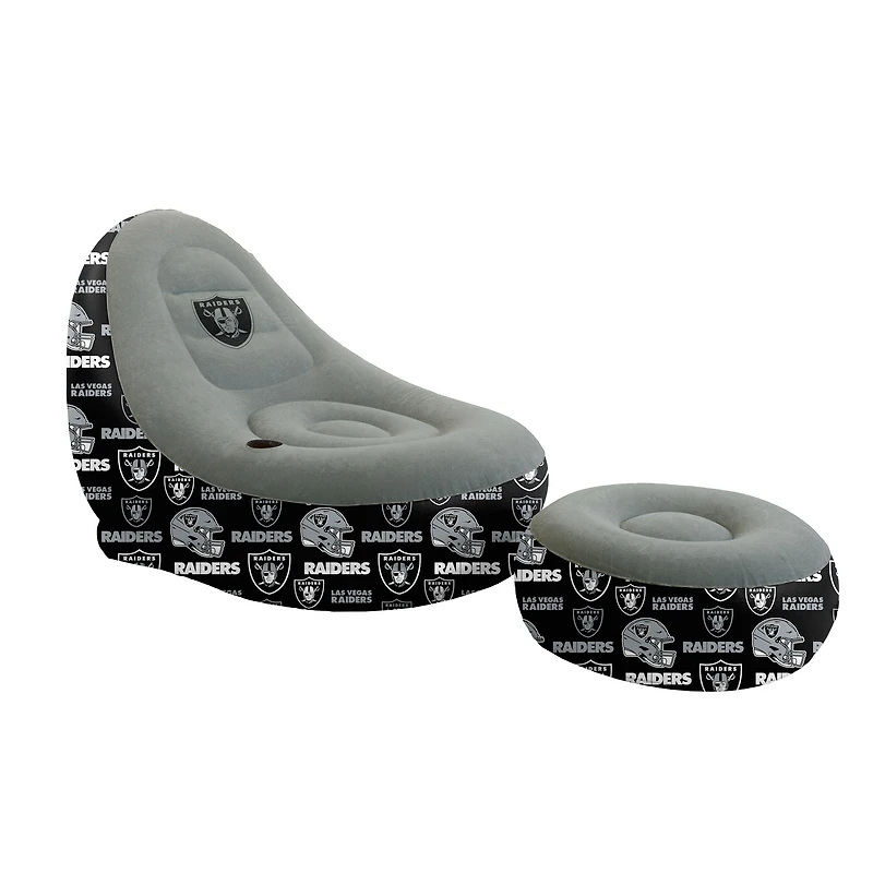 Pegasus Las Vegas Raiders Tonal Logo Inflatable Chair & Ottoman