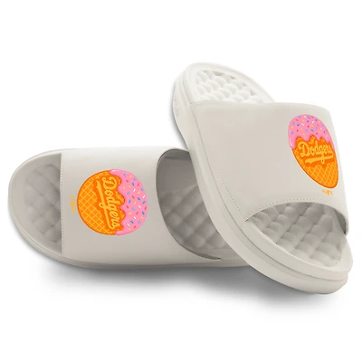 Unisex ISlide Cream Los Angeles Dodgers Ice Primary Motive Slide Sandals