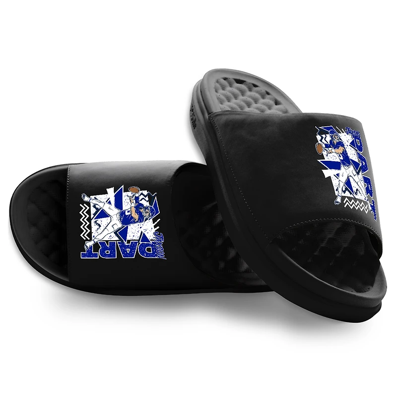 Unisex ISlide Jaxson Dart Black Retro Collage Motive Slide Sandals