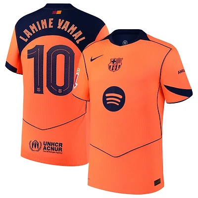 Men's Nike Lamine Yamal Orange Barcelona 2025/26 Third Authentic Player Jersey