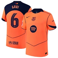 Men's Nike Gavi Orange Barcelona 2025/26 Third Authentic Player Jersey