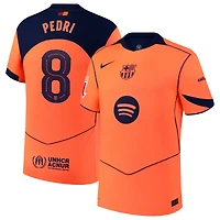 Men's Nike Pedri Orange Barcelona 2025/26 Third Authentic Player Jersey