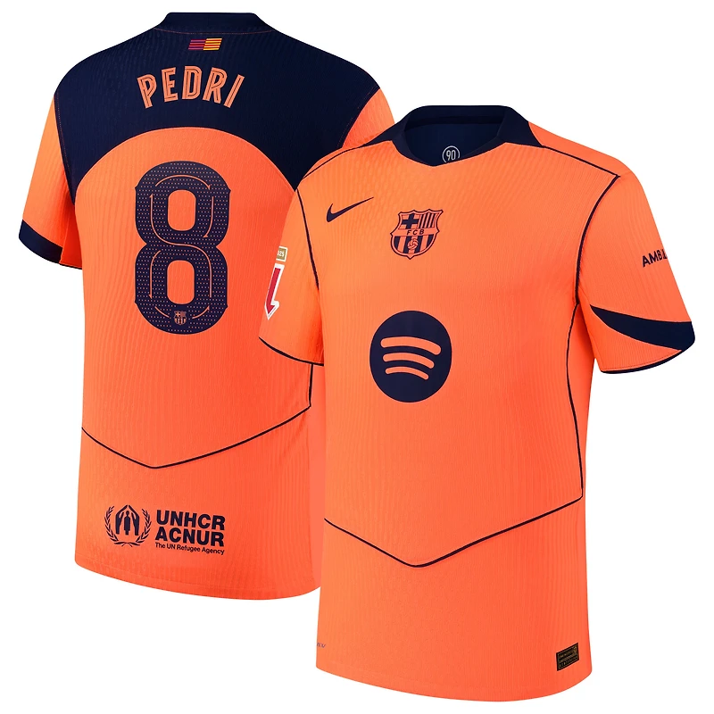 Men's Nike Pedri Orange Barcelona 2025/26 Third Authentic Player Jersey