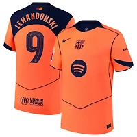 Men's Nike Robert Lewandowski Orange Barcelona 2025/26 Third Authentic Player Jersey