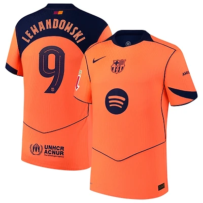 Men's Nike Robert Lewandowski Orange Barcelona 2025/26 Third Authentic Player Jersey