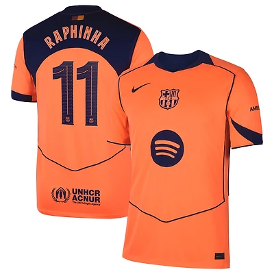 Men's Nike Raphinha Orange Barcelona 2025/26 Third Replica Player Jersey