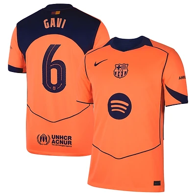 Men's Nike Gavi Orange Barcelona 2025/26 Third Replica Player Jersey