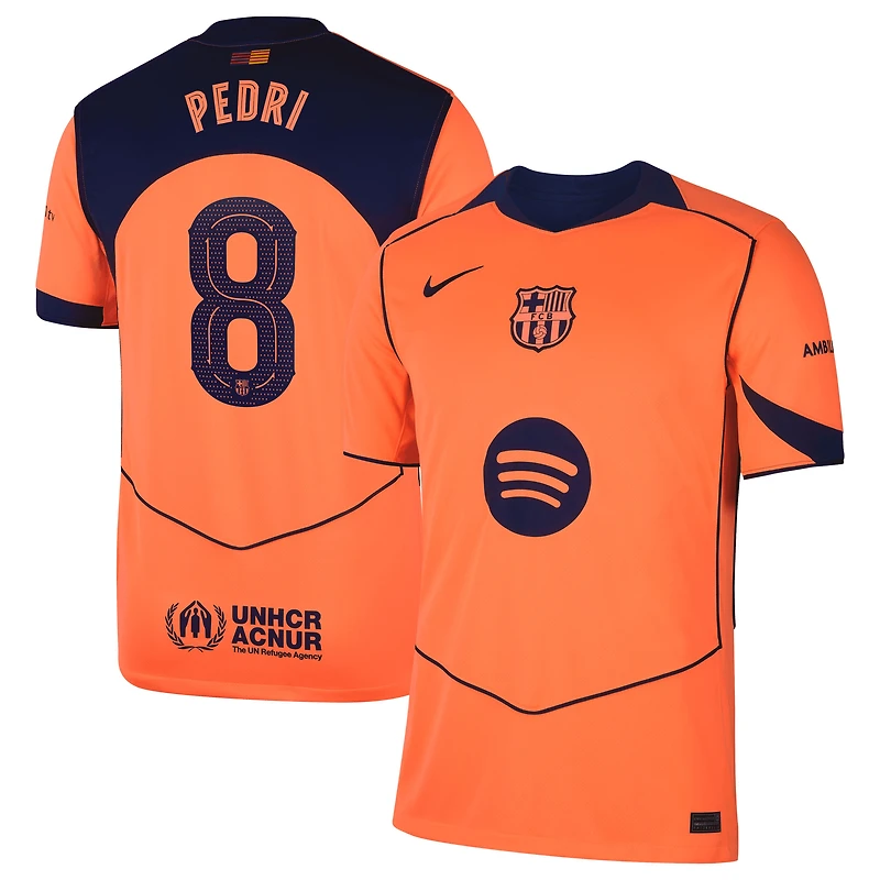 Men's Nike Pedri Orange Barcelona 2025/26 Third Replica Player Jersey