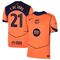 Men's Nike Frenkie de Jong Orange Barcelona 2025/26 Third Replica Player Jersey