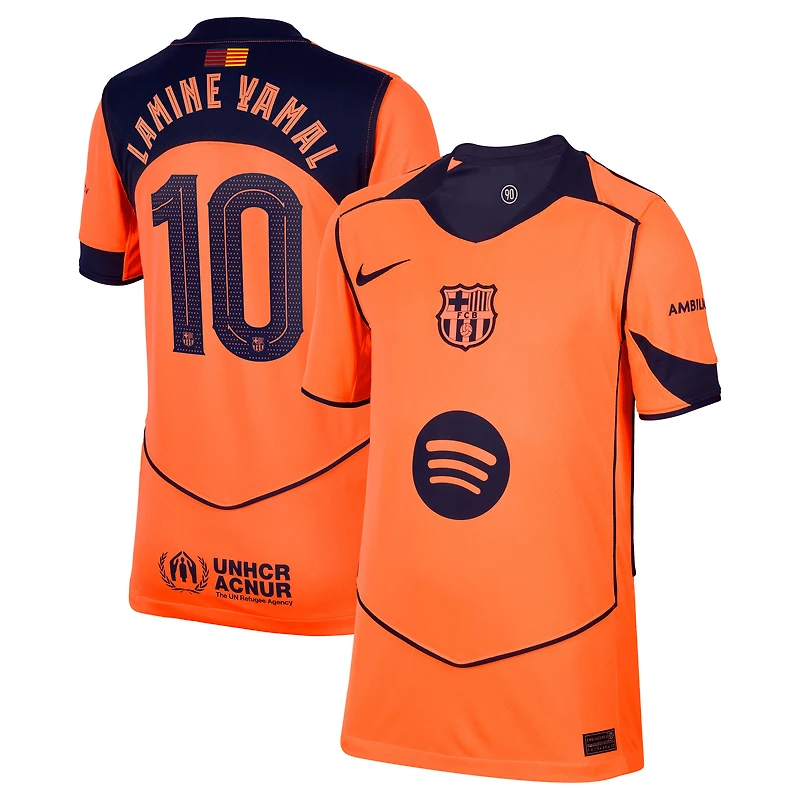 Youth Nike Lamine Yamal Orange Barcelona 2025/26 Third Replica Player Jersey