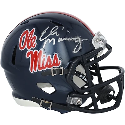 Eli Manning Ole Miss Rebels Autographed Riddell Navy Speed Mini Helmet